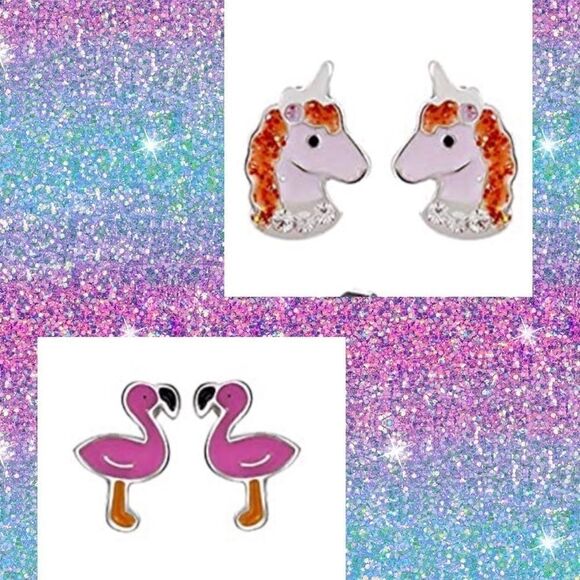 💐 2 Pair Stud Earrings - Picture 1 of 8